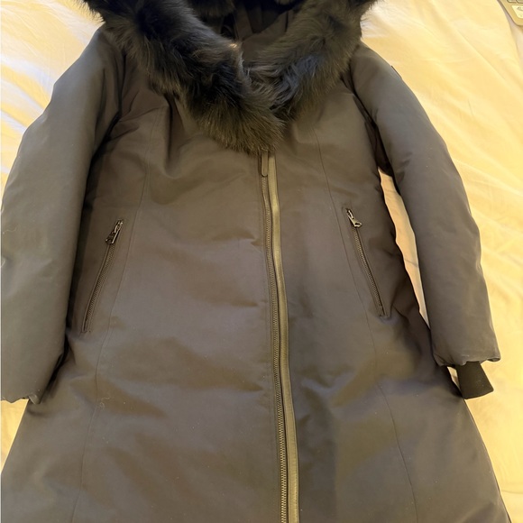 Mackage Black Puffer Jacket with Fur Trim - Picture 3 of 7